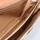 CELINE Macadam Canvas Shoulder Bag PVC Beige Gold Auth BA7051-19