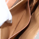 CELINE Macadam Canvas Shoulder Bag PVC Beige Gold Auth BA7051-21