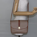 CELINE Macadam Canvas Shoulder Bag PVC Beige Gold Auth BA7051-23
