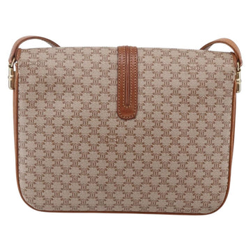 CELINE Macadam Canvas Shoulder Bag PVC Beige Gold Auth BA7051 - 0