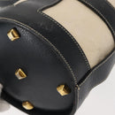 Salvatore Ferragamo Shoulder Bag Canvas Leather Beige Gold Auth BA7054-16