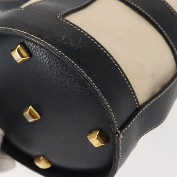 Salvatore Ferragamo Shoulder Bag Canvas Leather Beige Gold Auth BA7054