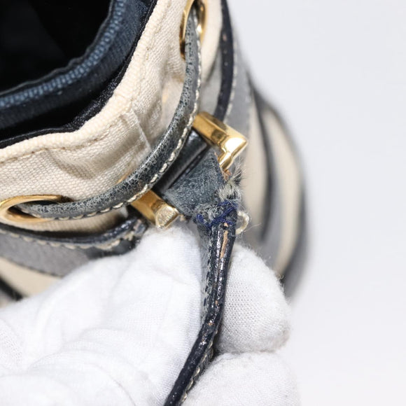 Salvatore Ferragamo Shoulder Bag Canvas Leather Beige Gold Auth BA7054