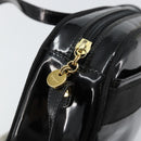 Salvatore Ferragamo Vala Shoulder Bag Enamel Black Gold Auth BA7055-10