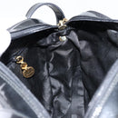 Salvatore Ferragamo Vala Shoulder Bag Enamel Black Gold Auth BA7055-18