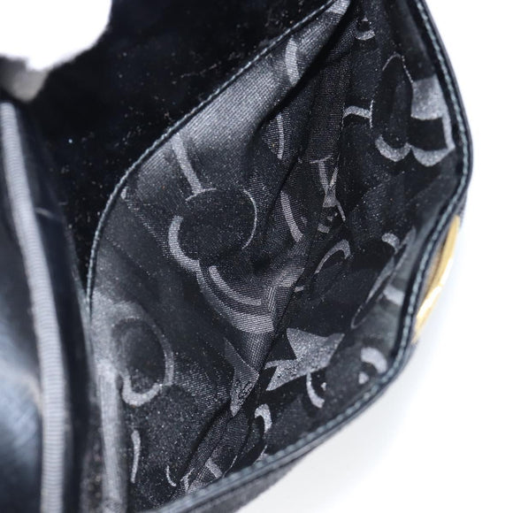 Salvatore Ferragamo Vala Shoulder Bag Enamel Black Gold Auth BA7055