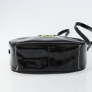 Salvatore Ferragamo Vala Shoulder Bag Enamel Black Gold Auth BA7055-5