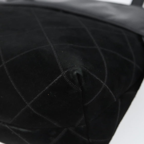 Salvatore Ferragamo Shoulder Bag Leather Suede Black Gold Auth BA7056