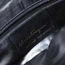 Salvatore Ferragamo Shoulder Bag Leather Suede Black Gold Auth BA7056-12