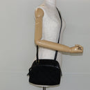 Salvatore Ferragamo Shoulder Bag Leather Suede Black Gold Auth BA7056-20