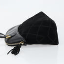 Salvatore Ferragamo Shoulder Bag Leather Suede Black Gold Auth BA7056-4