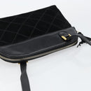 Salvatore Ferragamo Shoulder Bag Leather Suede Black Gold Auth BA7056-6