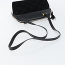 Salvatore Ferragamo Shoulder Bag Leather Suede Black Gold Auth BA7056-7