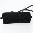 Salvatore Ferragamo Shoulder Bag Leather Suede Black Gold Auth BA7056-5