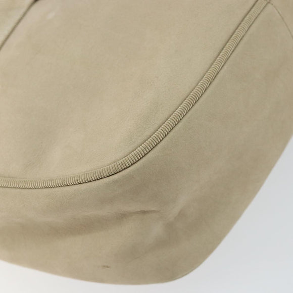 Salvatore Ferragamo Vala Shoulder Bag Suede Beige Gold Auth BA7057