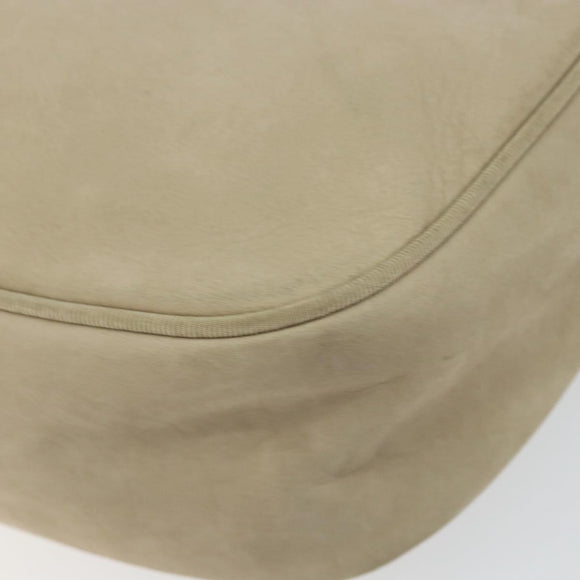 Salvatore Ferragamo Vala Shoulder Bag Suede Beige Gold Auth BA7057