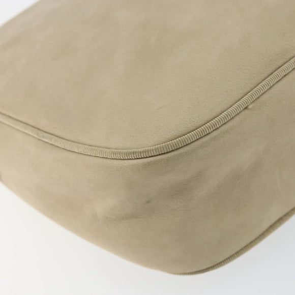 Salvatore Ferragamo Vala Shoulder Bag Suede Beige Gold Auth BA7057