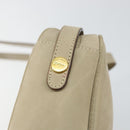 Salvatore Ferragamo Vala Shoulder Bag Suede Beige Gold Auth BA7057-17