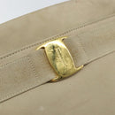 Salvatore Ferragamo Vala Shoulder Bag Suede Beige Gold Auth BA7057-18