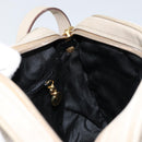 Salvatore Ferragamo Vala Shoulder Bag Suede Beige Gold Auth BA7057-19