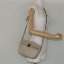 Salvatore Ferragamo Vala Shoulder Bag Suede Beige Gold Auth BA7057-23