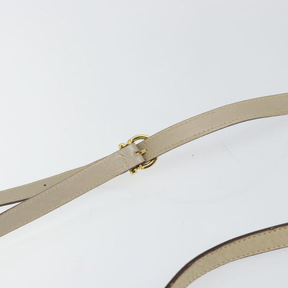 Salvatore Ferragamo Vala Shoulder Bag Suede Beige Gold Auth BA7057