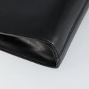 Salvatore Ferragamo Gancini Chain Shoulder Bag Leather Black Gold Auth BA7058-16