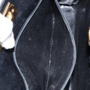 Salvatore Ferragamo Gancini Chain Shoulder Bag Leather Black Gold Auth BA7058-11