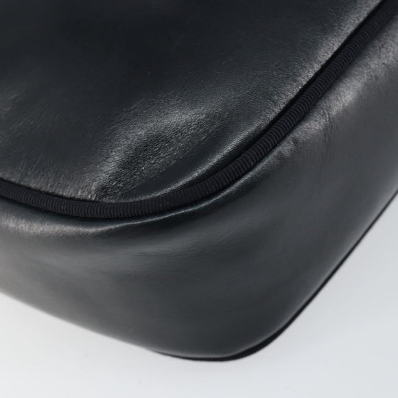 Salvatore Ferragamo Vala Shoulder Bag Leather Navy Gold Auth BA7059