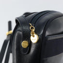 Salvatore Ferragamo Vala Shoulder Bag Leather Navy Gold Auth BA7059-9