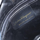 Salvatore Ferragamo Vala Shoulder Bag Leather Navy Gold Auth BA7059-12