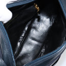 Salvatore Ferragamo Vala Shoulder Bag Leather Navy Gold Auth BA7059-10