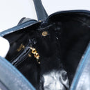 Salvatore Ferragamo Vala Shoulder Bag Leather Navy Gold Auth BA7059-19