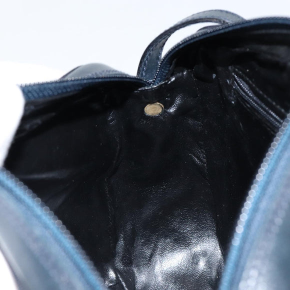 Salvatore Ferragamo Vala Shoulder Bag Leather Navy Gold Auth BA7059