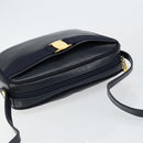 Salvatore Ferragamo Vala Shoulder Bag Leather Navy Gold Auth BA7059-6