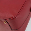 Salvatore Ferragamo Gancini Hand Bag Leather Red Gold Auth BA7062-8