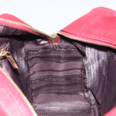 Salvatore Ferragamo Gancini Hand Bag Leather Red Gold Auth BA7062-20