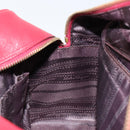 Salvatore Ferragamo Gancini Hand Bag Leather Red Gold Auth BA7062-21