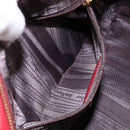 Salvatore Ferragamo Gancini Hand Bag Leather Red Gold Auth BA7062-22