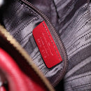 Salvatore Ferragamo Gancini Hand Bag Leather Red Gold Auth BA7062-12