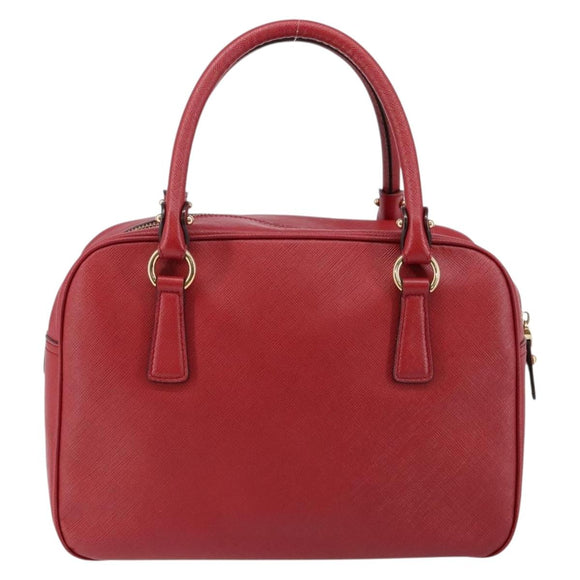 Salvatore Ferragamo Gancini Hand Bag Leather Red Gold Auth BA7062