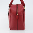 Salvatore Ferragamo Gancini Hand Bag Leather Red Gold Auth BA7062-3