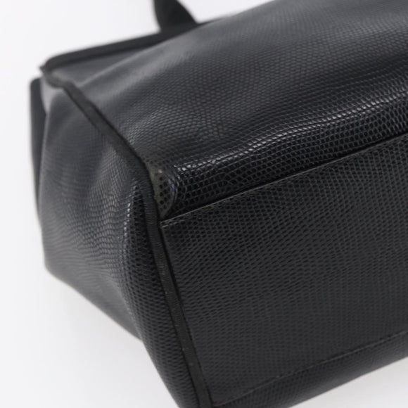 Salvatore Ferragamo Vala Shoulder Bag Leather Black Gold Auth BA7064