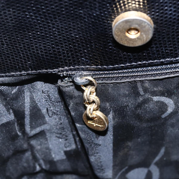 Salvatore Ferragamo Vala Shoulder Bag Leather Black Gold Auth BA7064