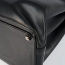 Salvatore Ferragamo Gancini Tote Bag Leather Black Silver Auth BA7066-9