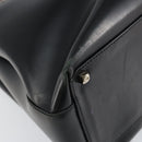 Salvatore Ferragamo Gancini Tote Bag Leather Black Silver Auth BA7066-14