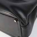 Salvatore Ferragamo Gancini Tote Bag Leather Black Silver Auth BA7066-15