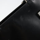 Salvatore Ferragamo Gancini Tote Bag Leather Black Silver Auth BA7066-10
