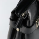 Salvatore Ferragamo Gancini Tote Bag Leather Black Silver Auth BA7066-18