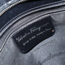 Salvatore Ferragamo Gancini Tote Bag Leather Black Silver Auth BA7066-12